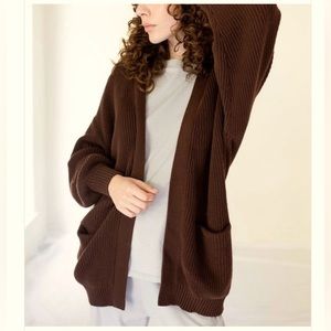 Paper Label Opal Oversized Cardigan - Dark Espresso. large
